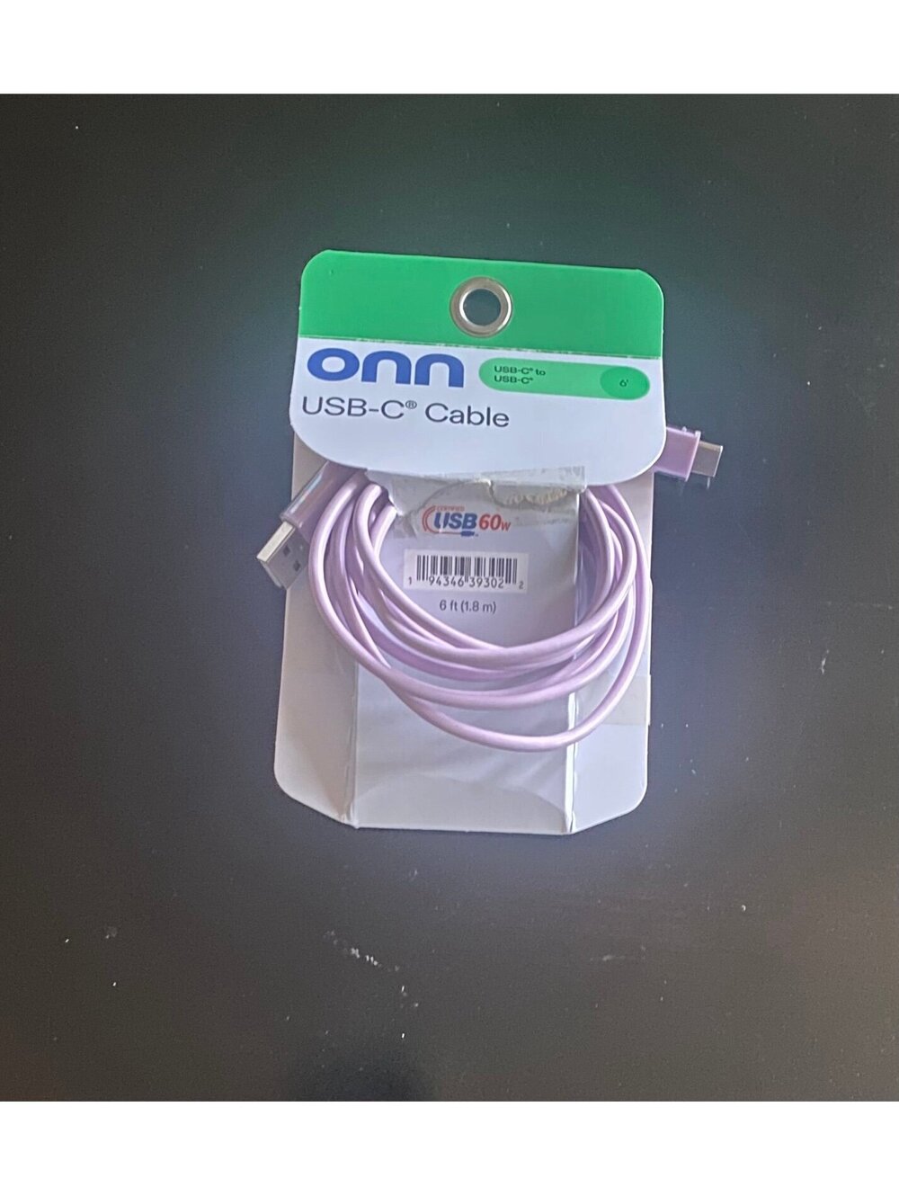 Onn 6ft USBC-C to USBC-C Charging Cable Light Purple